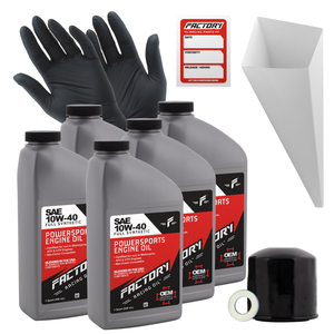 Factory Racing Parts SAE 10W-40 Full Synthetic 5 Quart Oil Change Kit compatible with Kawasaki VN700 VN750 Vulcan
