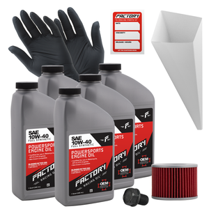 Factory Racing Parts SAE 10W-40 Full Synthetic 5 Quart Oil Change Kit compatible with Kawasaki ZG1200 Voyager XIII