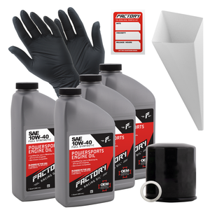 Factory Racing Parts SAE 10W-40 Full Synthetic 4 Quart Oil Change Kit compatible with Kawasaki KVF400 Prairie