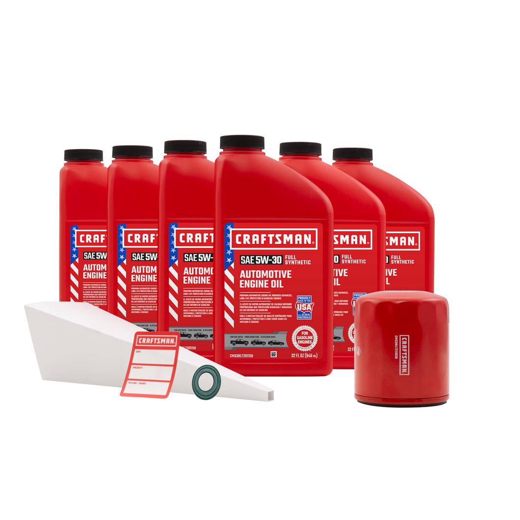 CRAFTSMAN 6 Quart 5W-30 Full Synthetic Oil Change Kit Fits Select Ford® Freestyle, Transit 150 250 350 Vehicles