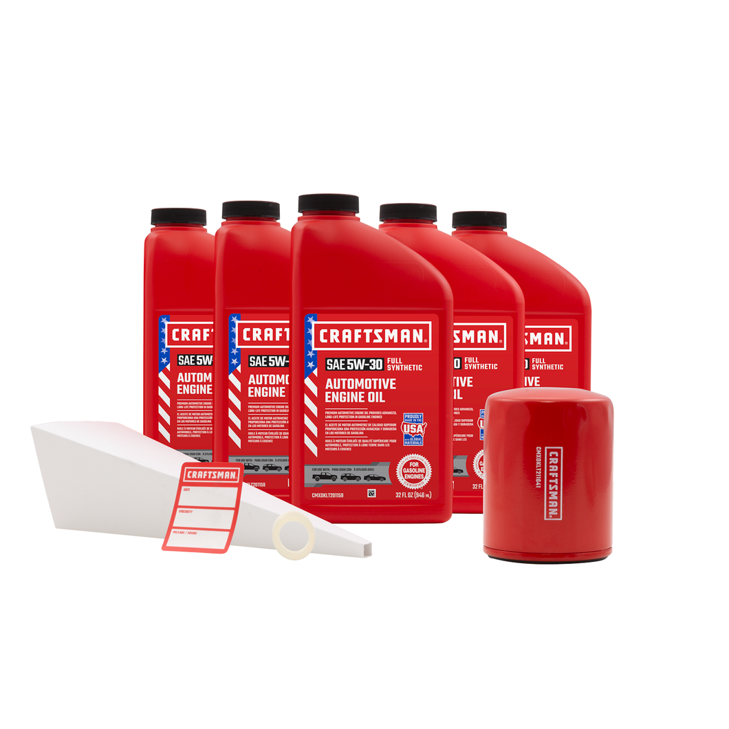 CRAFTSMAN 5 Quart 5W-30 Full Synthetic Oil Change Kit Fits Select Ford® Mustang Vehicles