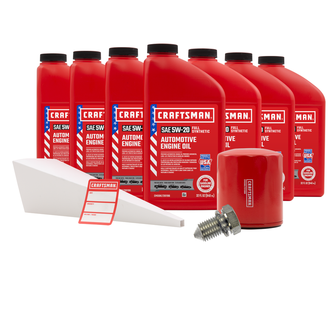 CRAFTSMAN 7 Quart 5W-20 Full Synthetic Oil Change Kit Fits Chrysler 300, Dodge Charger, Magnum, Ram 1500/2500, Jeep Commander, Grand Cherokee