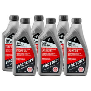 Factory Racing Oil Full Synthetic SAE 0W-20 Fuel Conserving Engine Oil - API SP ILSAC GF-6A - 6 Pack