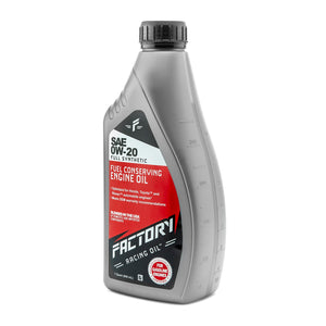 Factory Racing Oil Full Synthetic SAE 0W-20 Fuel Conserving Engine Oil - API SP ILSAC GF-6A - 6 Pack