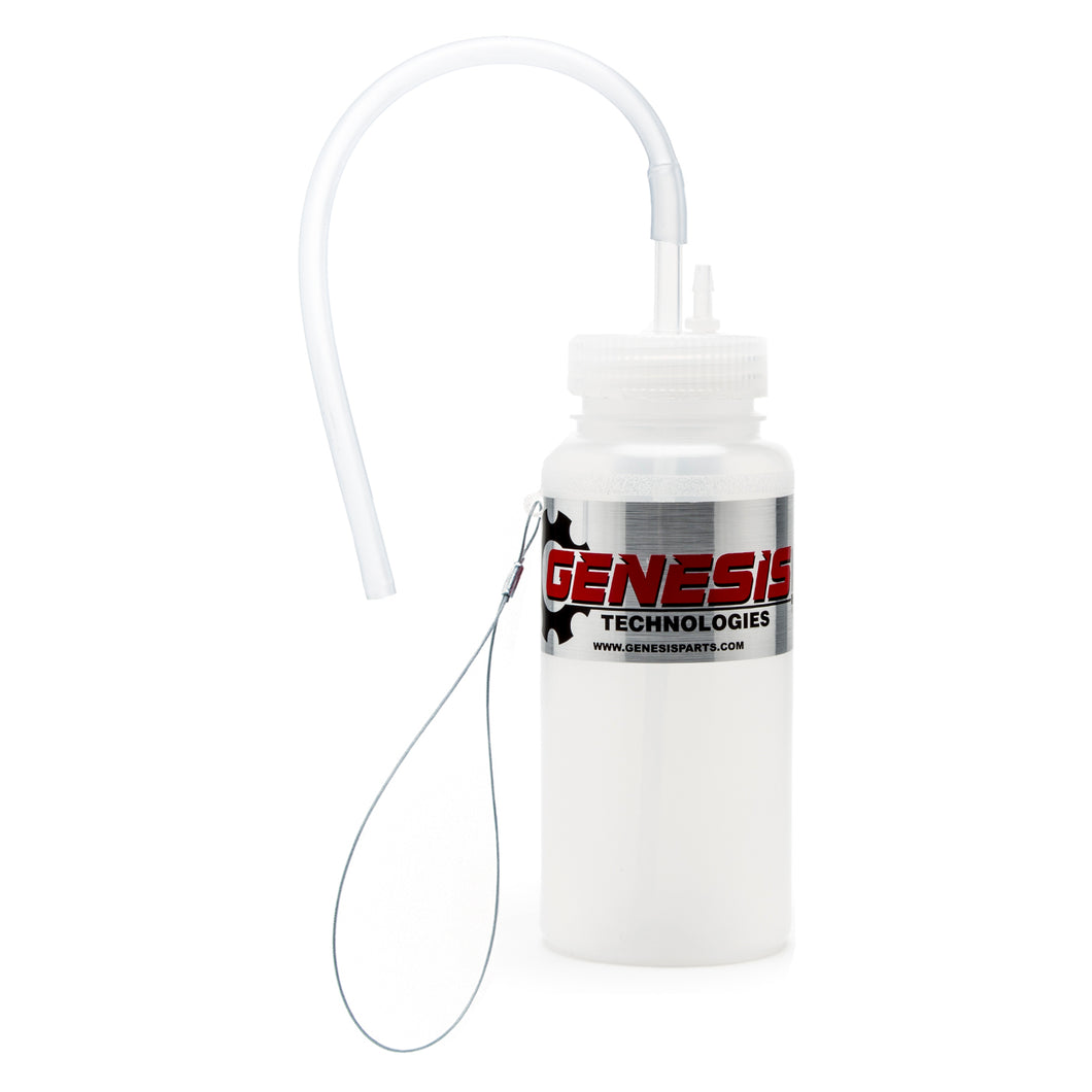 Genesis Universal 1 Person Brake Bleeder Bottle with a Stainless Steel Cable Mount and 12 Inch Fluid Tube