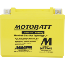 Load image into Gallery viewer, Motobatt MBTX4U 12V AGM Battery Fits Adly Aprilia Derbi Honda KTM Peugeot Piaggio Suzuki Yamaha
