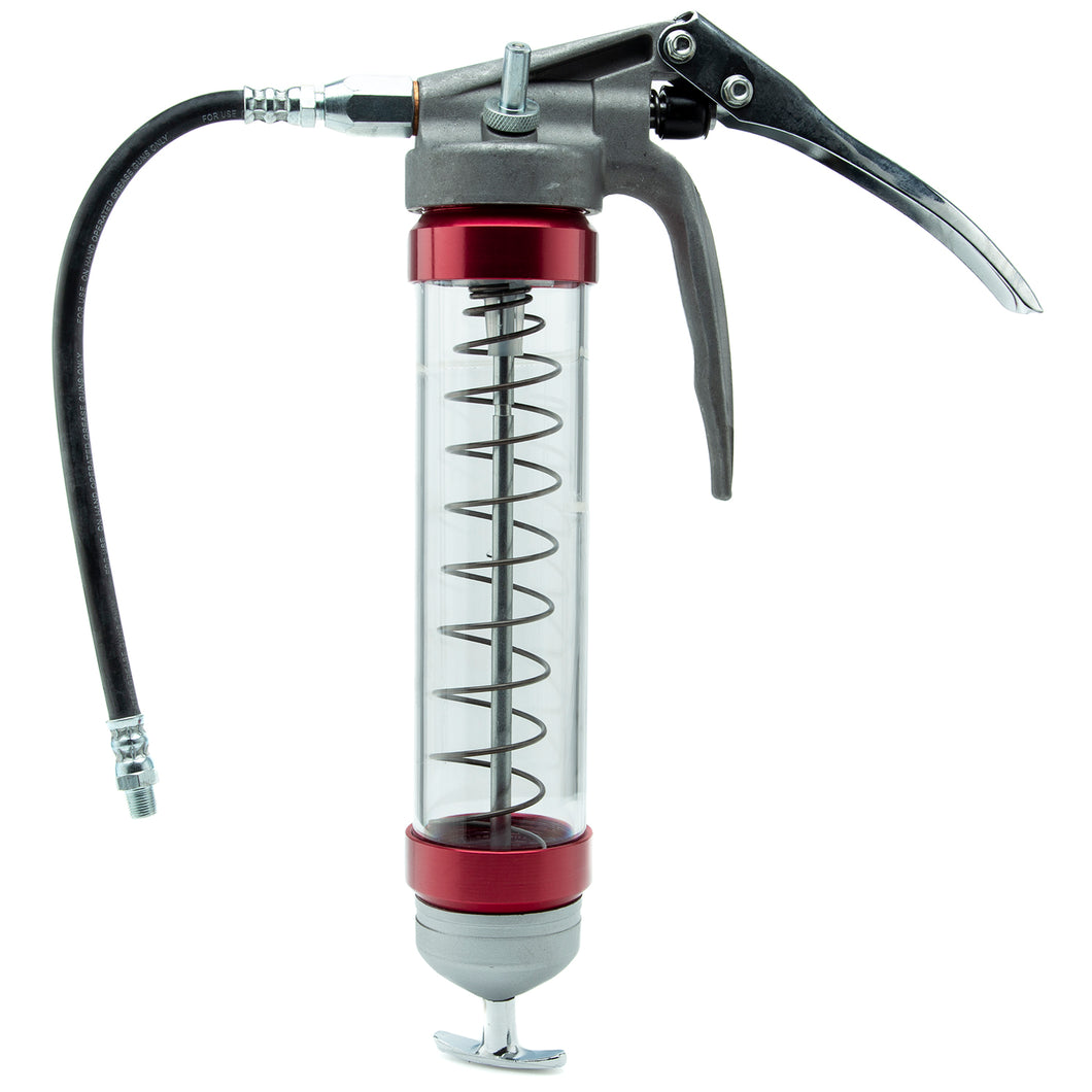 Plews Lubrimatic UltraView Pistol Grip Grease Gun with Red Tube Ends