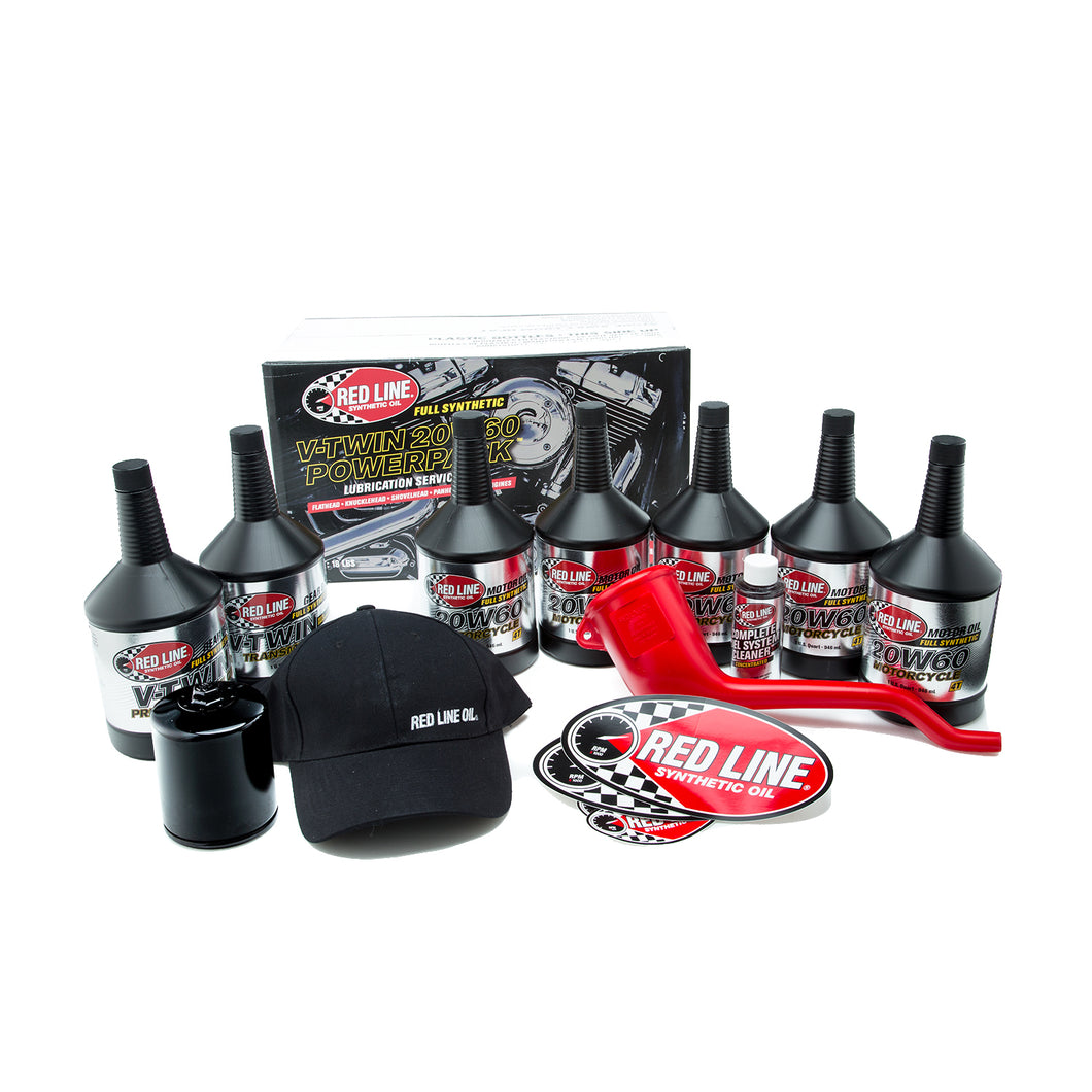 Red Line Big Twin 20W-60HD PowerPack™ with K&N High Performance Oil Filter KN-171B